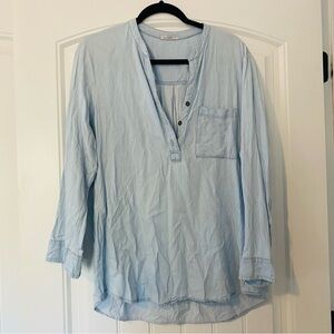 Sky Blue Henley Chambray Shirt